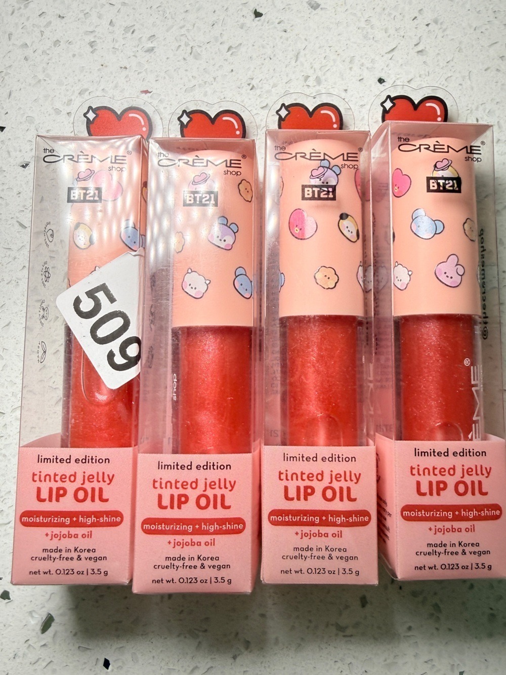 The Crème Shop BT21 Tinted Jelly Lip Oil Jojoba Large Set of 4